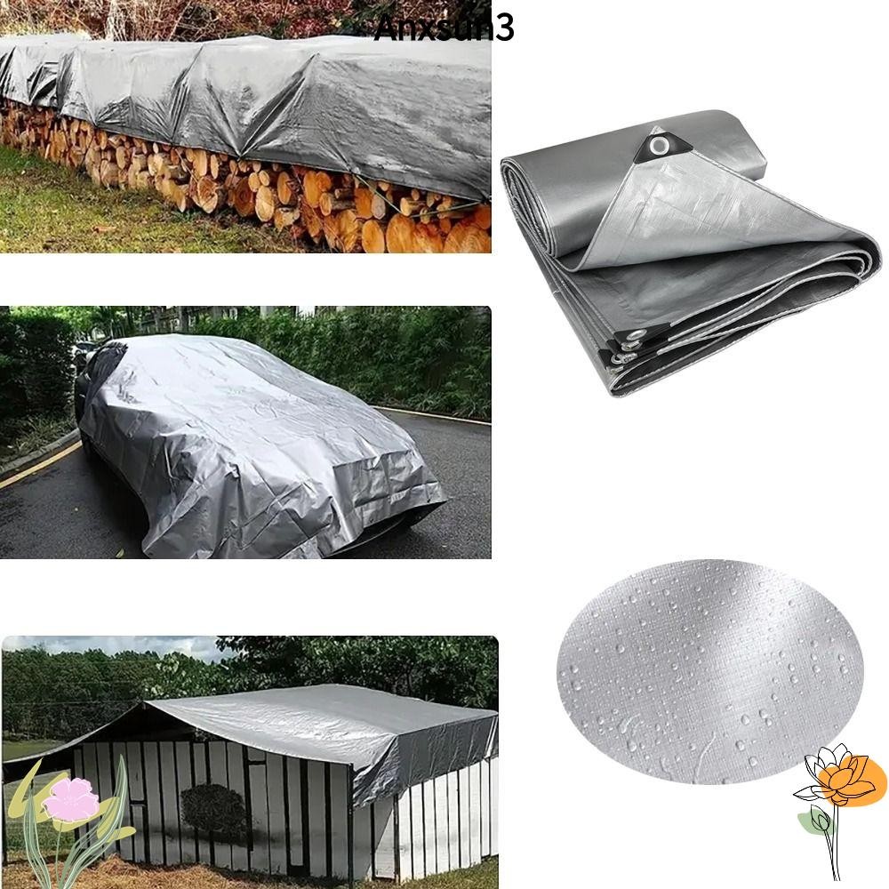 ANXSUN3 ผ้าใบกันน้ํา PE, 2mX3m เรือรถบรรทุกหลังคากันสาดผ้ากันฝน,ผ้ากันน้ํากันสาดกลางแจ้งผ้าคลุมเฟอร์