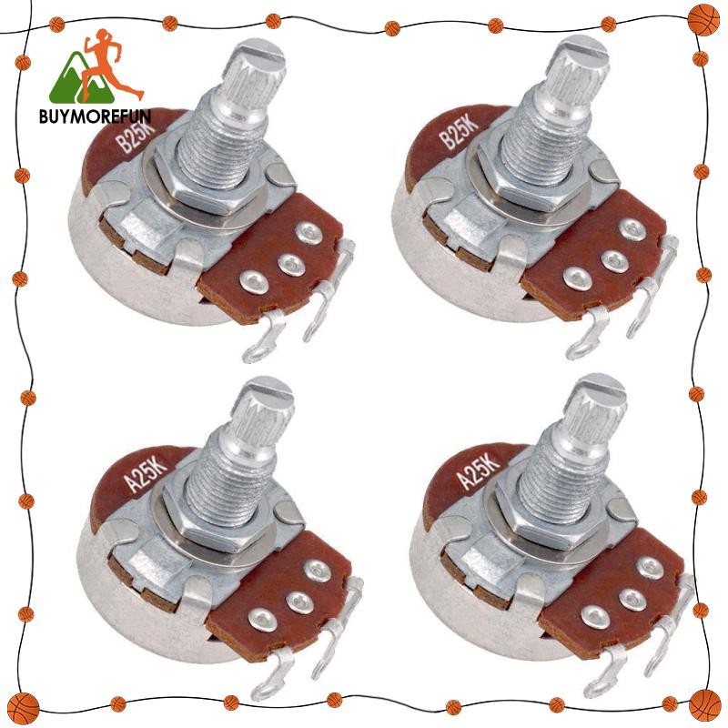 [ซื้อเพิ่มเติมสนุก] 4 ชิ้น A25K / Potentiometer Potentiometer ชุดสําหรับกีตาร์ไฟฟ้าเบส