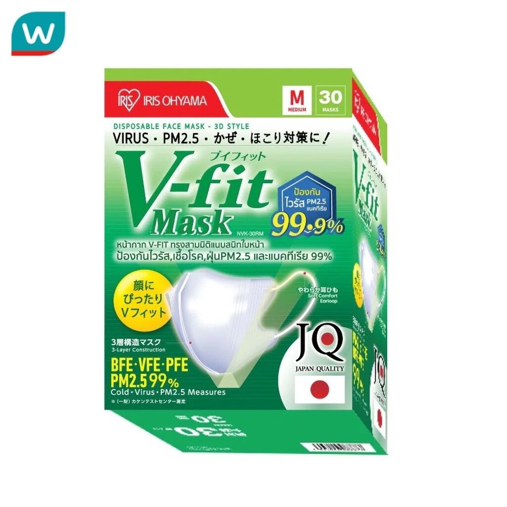 มาส์กหน้า Iris Ohyama Iris Ohyama V-Fit ขนาด 30 ชิ้น/กล่อง