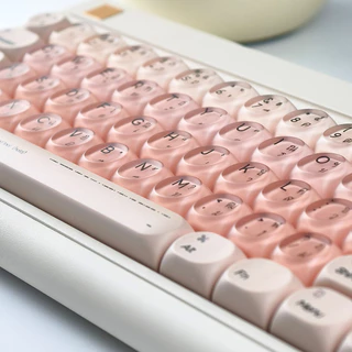 MAIMOOO Thai/English Liquid Foundation Keycap HOA โปรไฟล์ 132 คีย์ PBT PC Dye Sublimation รอบ Keycaps Wooting MAD Aula สร้างสรรค์น่ารัก Jelly สีชมพูไล่โทนสีไทย Keycap