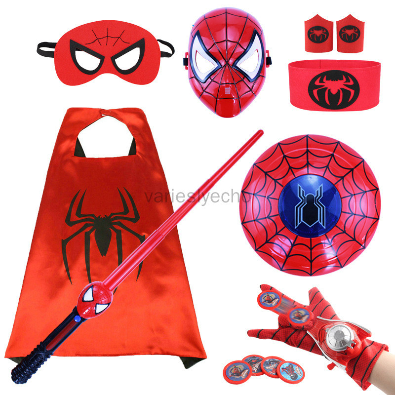 หน้ากากเครื่องแต่งกายซูเปอร์ฮีโร่ Capes Boys,Web Shooter Spiderman คอสเพลย์ชุด - Web Goves เครื่องแต
