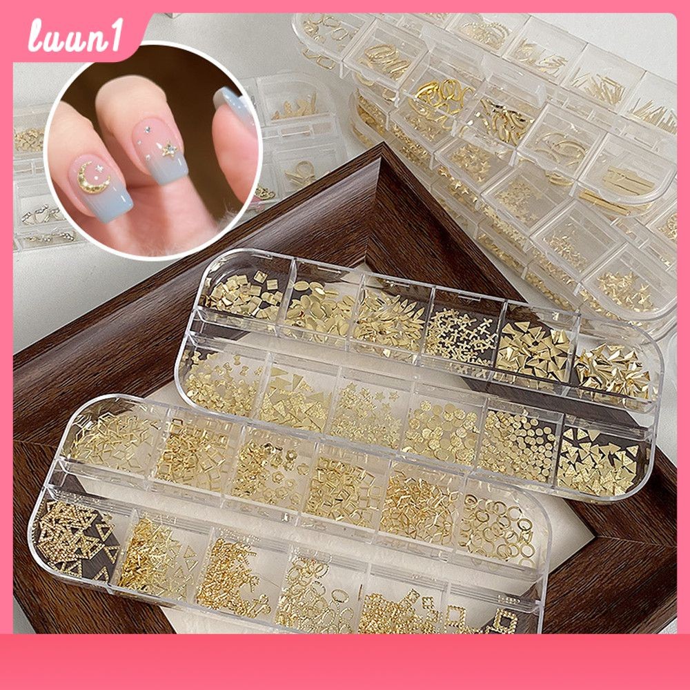 6/12 Grid Nail Decoration Bow Nail Art Rivet Nail Accessories Diy Butterfly Moon Five-pointed Star S