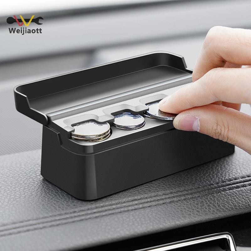 [Wjt] ผู้ถือเหรียญสําหรับรถยนต์เปลี่ยนออแกไนเซอร์จัดเก็บสากลเหรียญเครื่องจ่ายเงินกล่องเงินสดรถบรรทุก