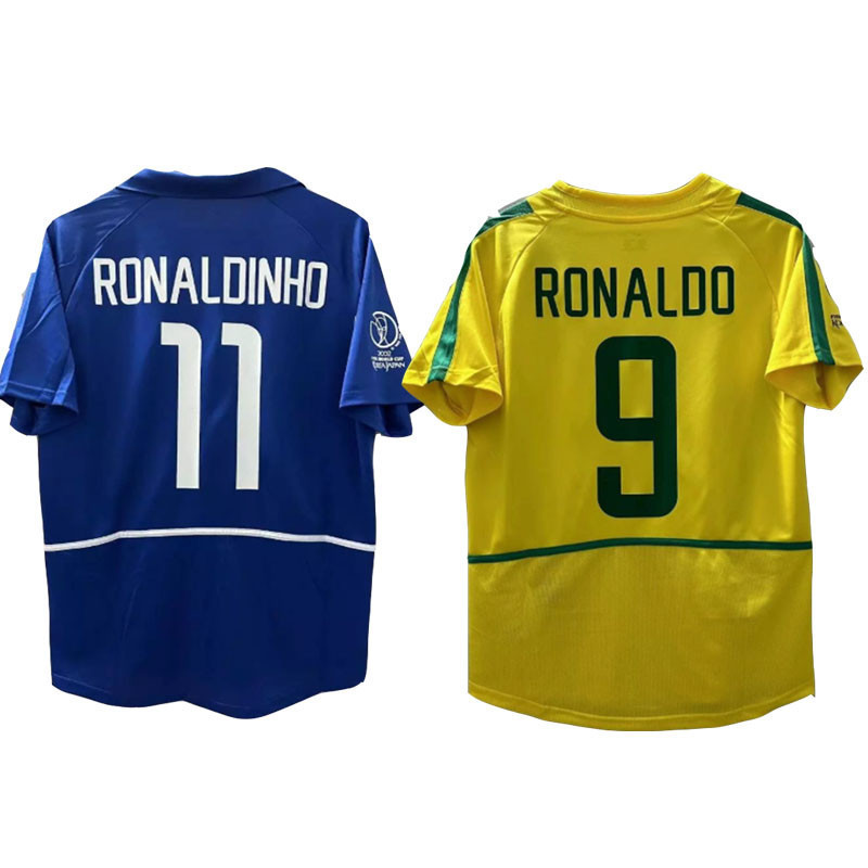 S-XXL Top 2002 Brazil Retro Jersey home away เสื้อกีฬาผู้ชาย