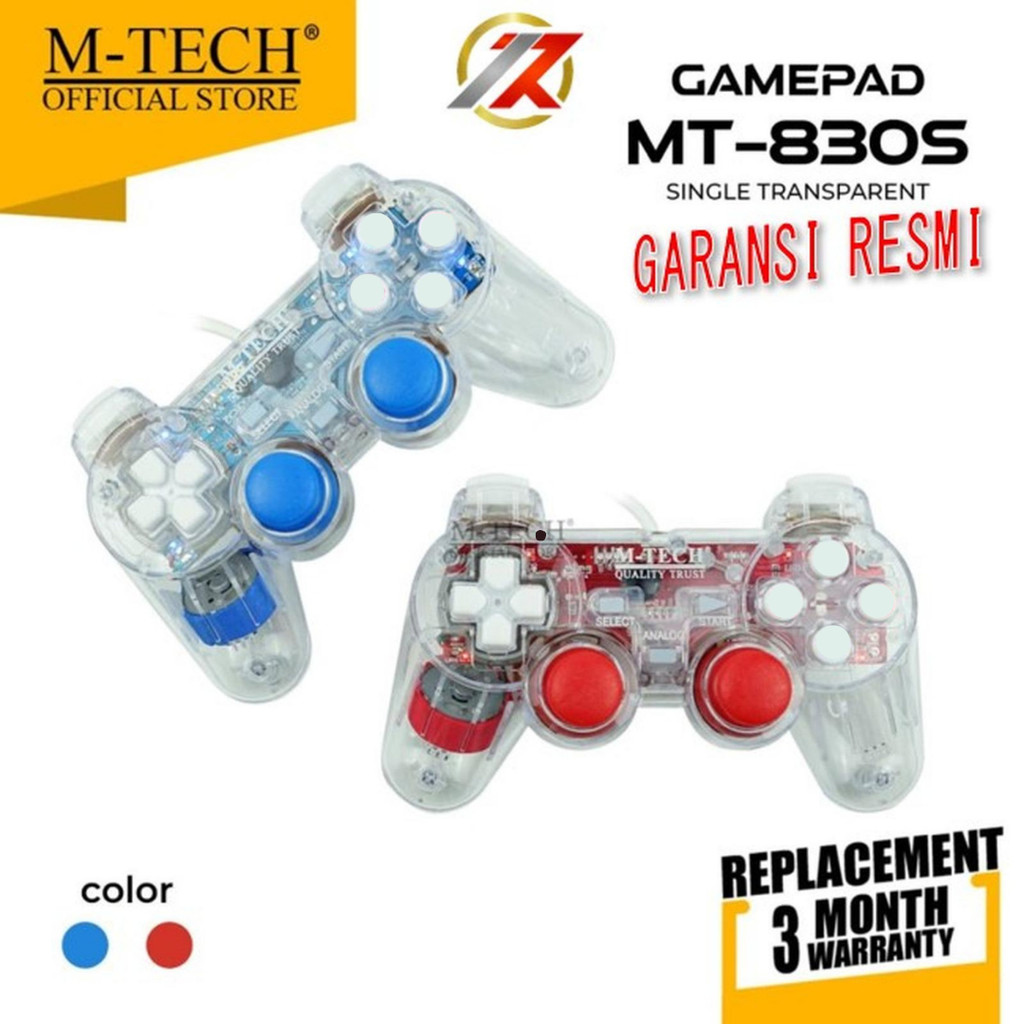 M-TECH Gamepad Stick SINGLE Vibrating โปร่งใส USB PC แล็ปท็อป PC