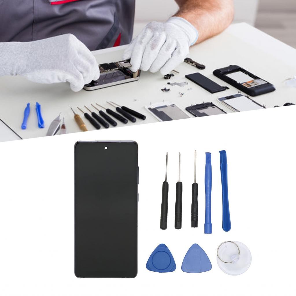 สําหรับ S20 FE 5G เปลี่ยนหน้าจอจอแสดงผล LCD Digitizer Full Assembly กรอบชุดโทรศัพท์ซ่อมเครื่องมือ G7