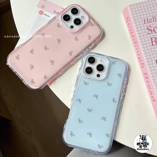 สําหรับ เคสไอโฟน13 โบว์ผีเสื้อที่น่ารัก For iPhone 16 15 14 13 12 11 17 Pro Max 15 16 Plus เคสโทรศัพท์ Insสี Jelly Case
