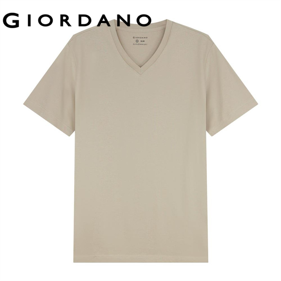GIORDANO เสื้อยืดผู้ชาย Men's Slim V-Neck Tee 01025251