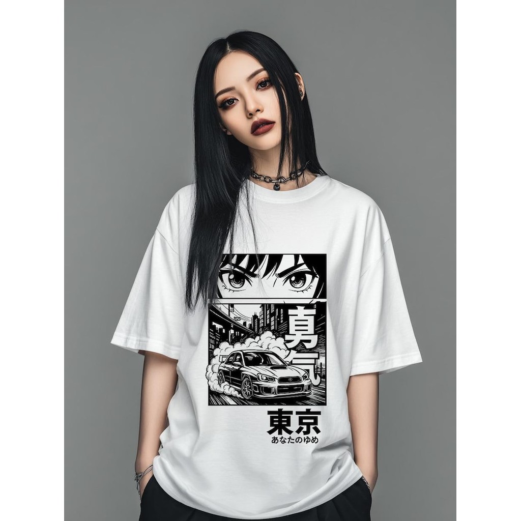 เสื้อยืดอนิме JDM กราฟิก Tokyo Drift