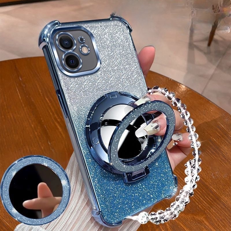 เคส Honor X5B X5B Plus X6A X6B X6C X7A X7B ผู้ถือกระจกแต่งหน้า Crystal Chain กรณีโทรศัพท์