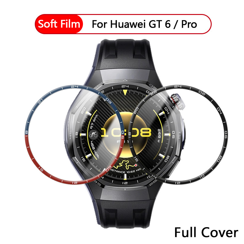 ตัวป้องกันหน้าจอคลุมทั้งหมดสําหรับนาฬิกา Huawei GT 6 5 GT6 Pro 41 มม.46 มม.42 มม.3D ชุบโค้ง Ultra Clear ป้องกันฟิล์ม PMMA - ไม่ใช่กระจกนิรภัย