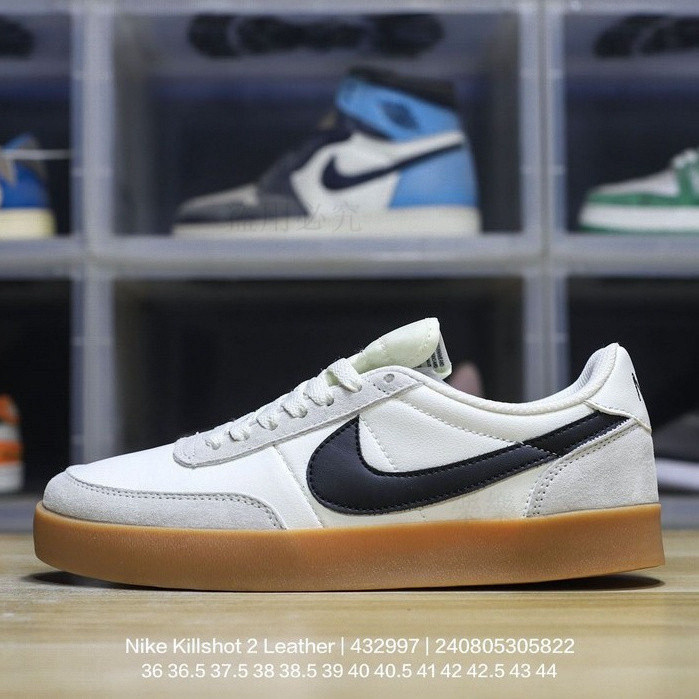 Lalle 2024 J. crew x Killhot 2 สีดําสีขาวหนังดิบรองเท้าตัดต่ําลําลอง # OK, LQJJ SAMS N0G1.