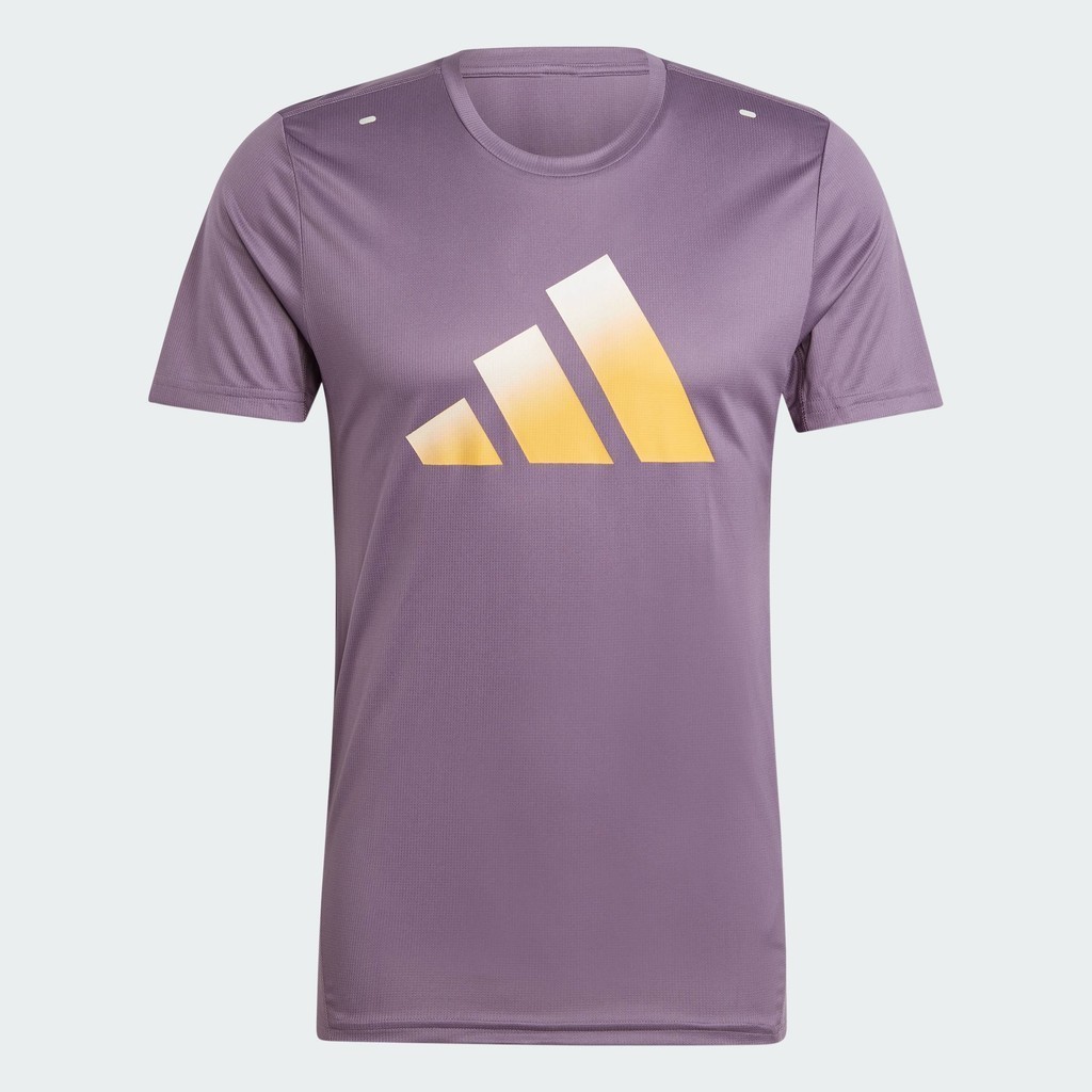 adidas วิ่ง เสื้อยืด Run Icons 3 Bar Logo ผู้ชาย สีม่วง IJ9416