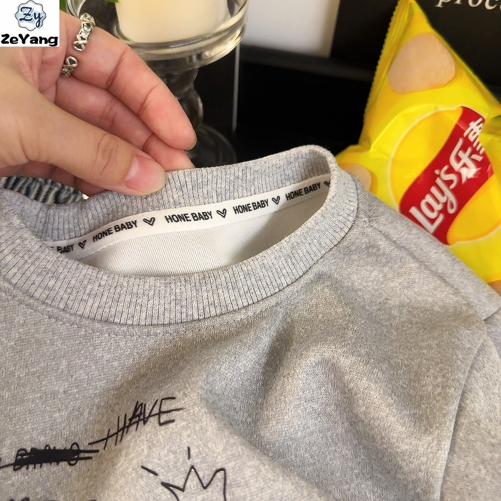 เสื้อสเวตเตอร์ผ้าฝ้ายสำหรับเด็ก แขนยาว สไตล์การ์ตูน ใส่ได้ทุกวัน - รูปที่ 3