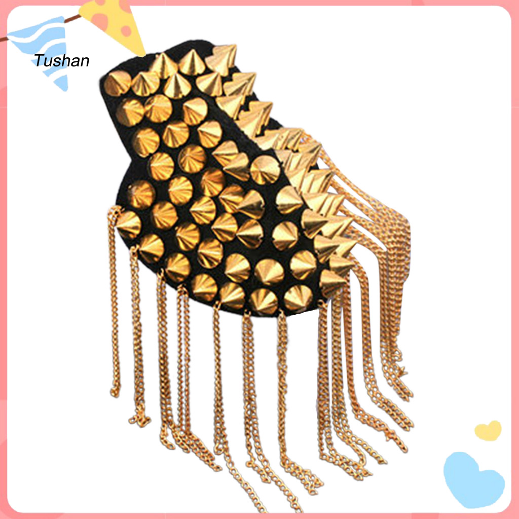 [Ts] เข็มกลัดไหล่พู่ Punk Jewelry Vintage Fringe Epaulette Clothes Decor