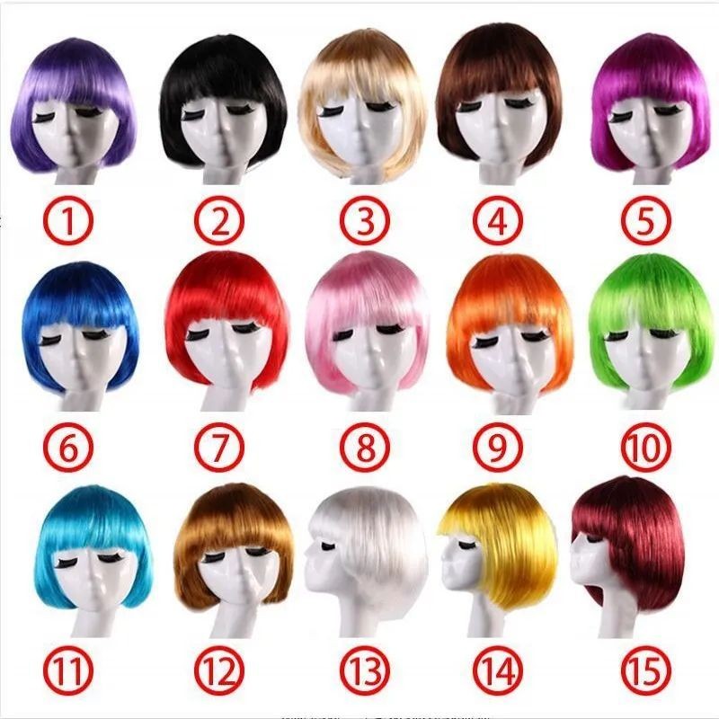 SEBA BOP WIG HAIR BANGS SHORTHU STRAIGHT WIG ผมสําหรับผู้หญิงคอสเพลย์ PARTY WIG