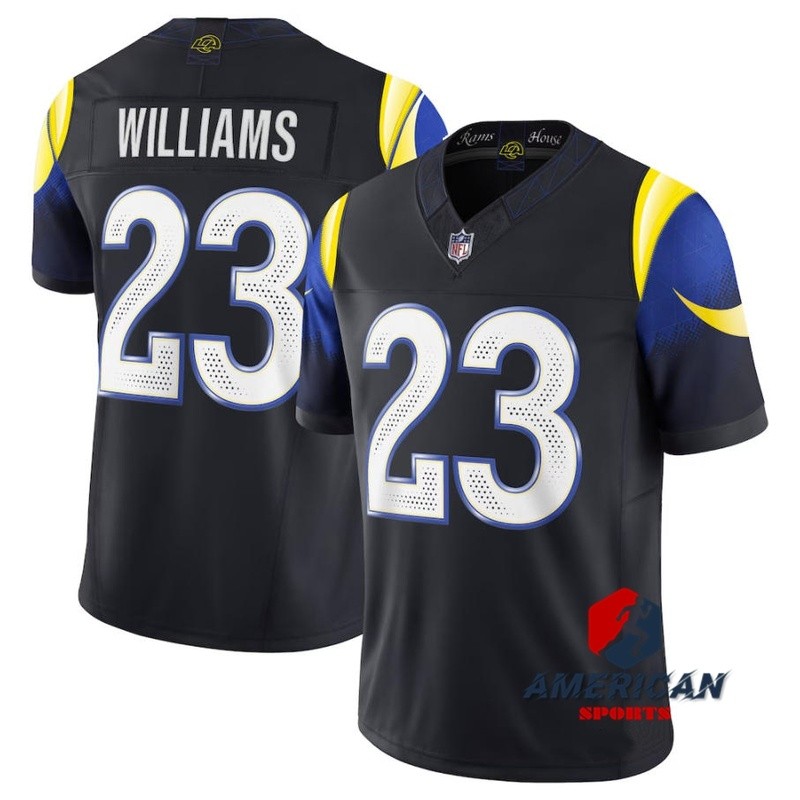 เสื้อทีม Los Angeles Rams สีฟ้านิทร์ของ Kyren Williams Limited Edition
