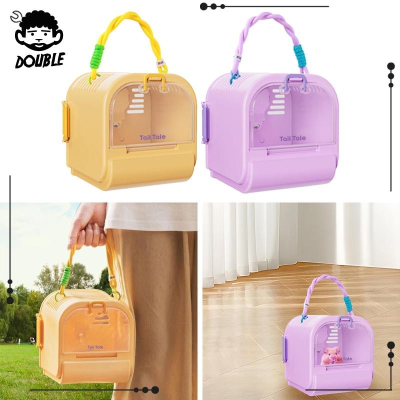 [Tisity] Hamster Travel Carrier Pet Outdoor CAGE Large Small Animal Carrier Hamster Travel Carrier C