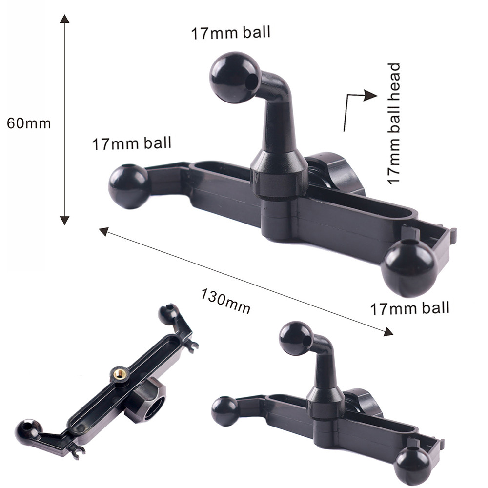Live Streaming Mount Accessories 1/4 Female Screw Extension Hole 17MM Ball Head Adapter 1-to-2, 1to3 Phone Mount Accessories Crossbar17mm Ball
