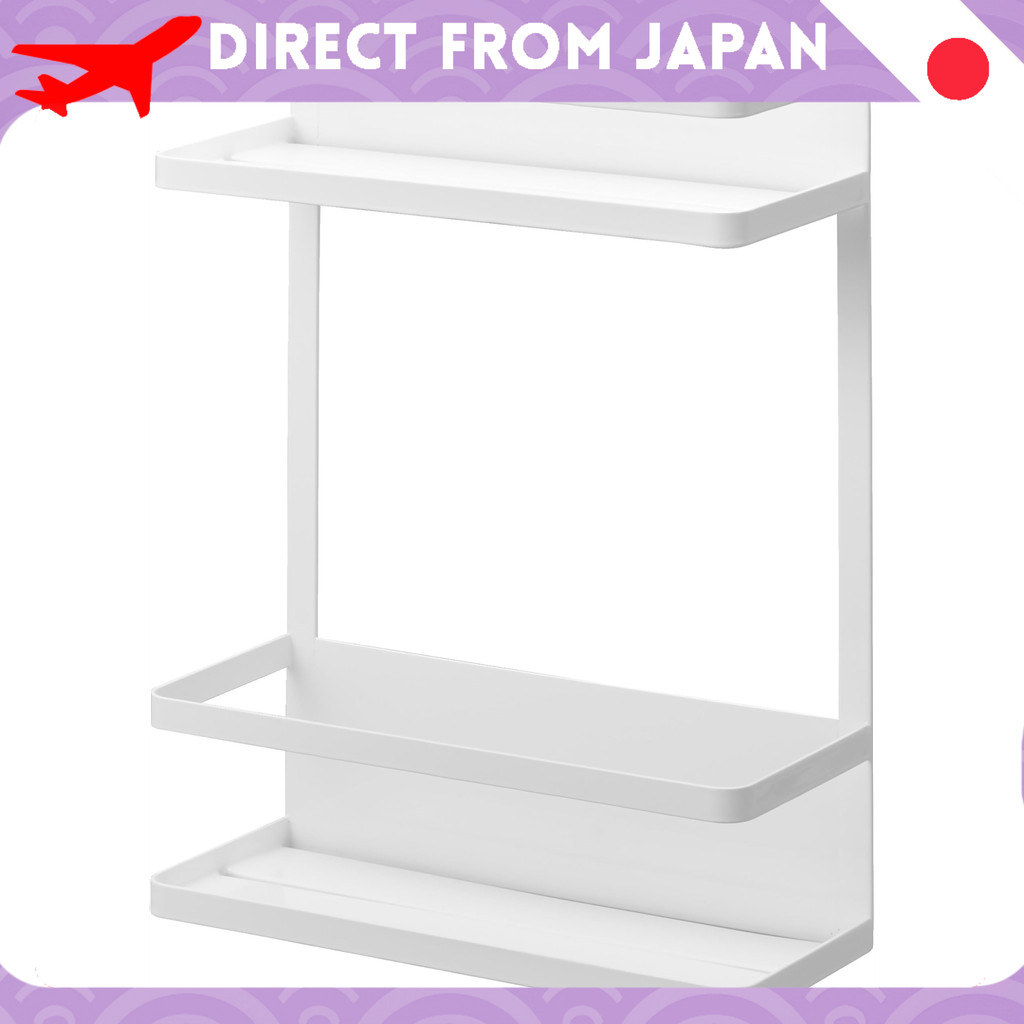 Yamazaki จัดระเบียบพื้นที่ซักผ้วยชั้นเหล็กแม่เหล็ก 2 ชั้น สีขาว ขนาด W28×D11.5×H40 ซม. สะดวก จุใจ เก