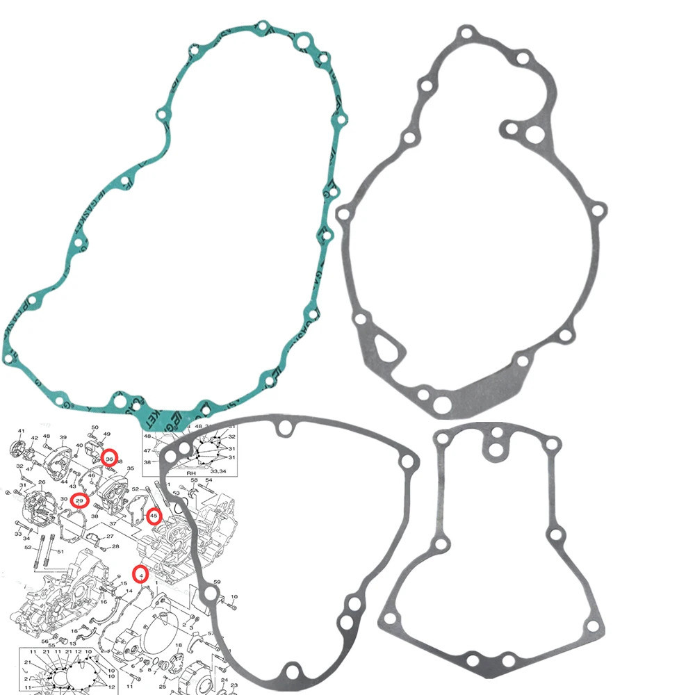 Crankcase เครื่องกําเนิดไฟฟ้าคลัทช์ฝาครอบปะเก็นชุดสําหรับ Yamaha XV1600 Road Star 1600 99-03 XV1700 