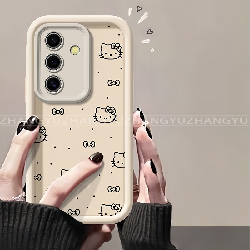 เหมาะสําหรับ Samsung A13 5G A14 4G A14 5G A24 4G A34 5G A54 5Gเคสโทรศัพท์แมวแต่งหน้ากระจกผู้ถือAnti DROPถุงลมนิรภัยซิลิโคนTPU soft shell 020 - รูปที่ 3