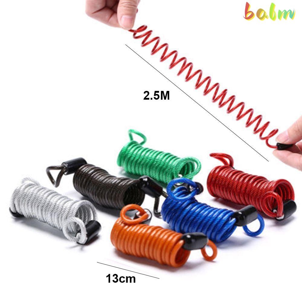 BALM 2.5m Bold Spring Cable Bike Tool Anti-theft Motorcycle Scooter Helmet Wire