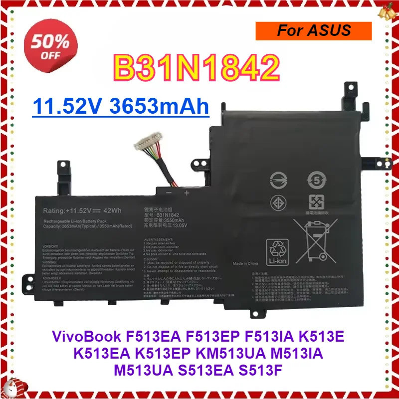 B31N1842 แบตเตอรี่สําหรับ Asus VivoBook F513EA F513EP F513IA K513E K513EA K513EP KM513UA M513UA S513