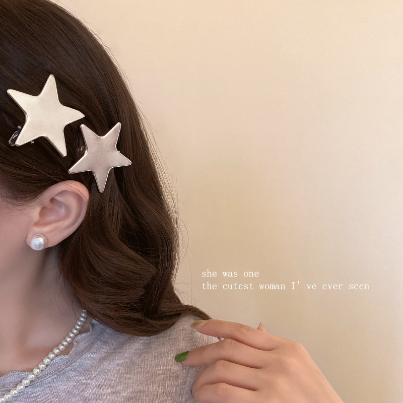 ชุด 4 ชิ้น Silver Five-Pointed Star Side Clip Simple รูปที่ 5