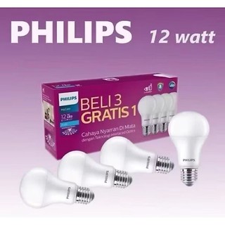 ( BELI 3 GRATIS 1) Lampu Philips 12W 14.5W RadiantLine Multipack LED Bulb 6500k Putih