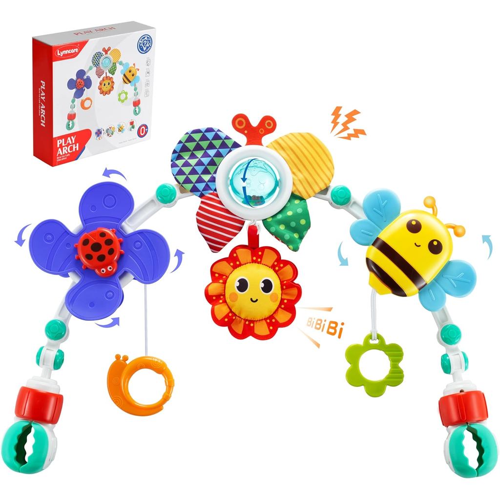 LynncareAdjustableArchBassinetToysforInfant&Toddler,StrollerArch,BabyCribToyswithFascinatingHangforS
