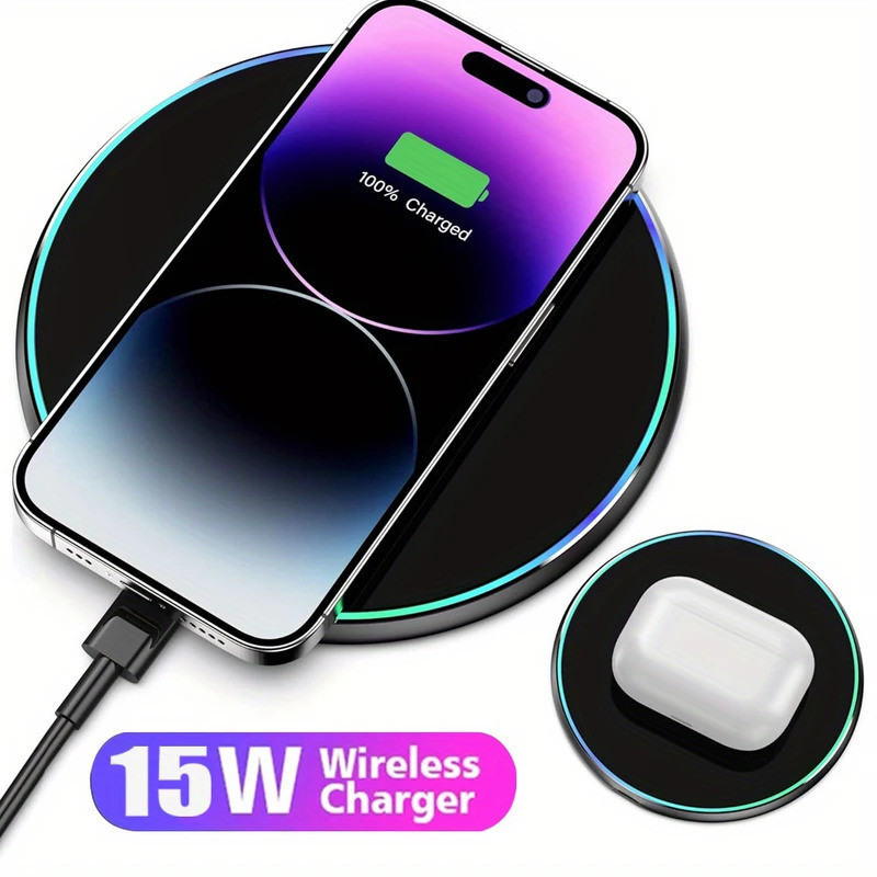HWD 30 เครื่องชาร์จไร้สายสําหรับ iPhone 16 15 14 13 12 Pro Max Galaxy S22 S21 S20 S10 S9 Huawei Xiaomi Google Pixel