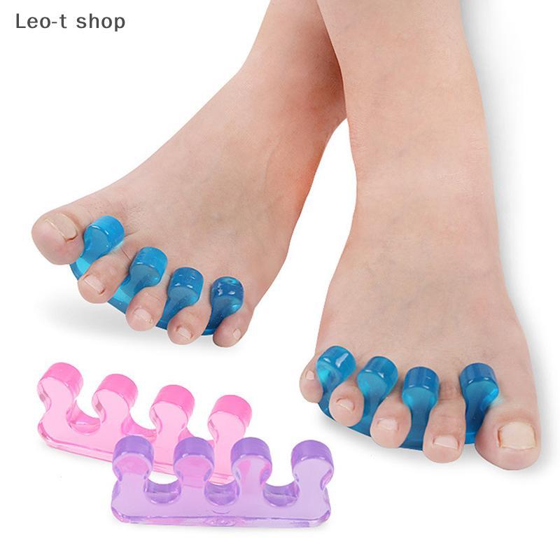 LEO-T คั่นนิ้วเท้า ซิลิโคน 2ชิ้น ที่แยกนิ้วเท้าแบบนิ่ม อุปกรณ์ทำเล็บเท้า สำหรับทาสีเล็บ