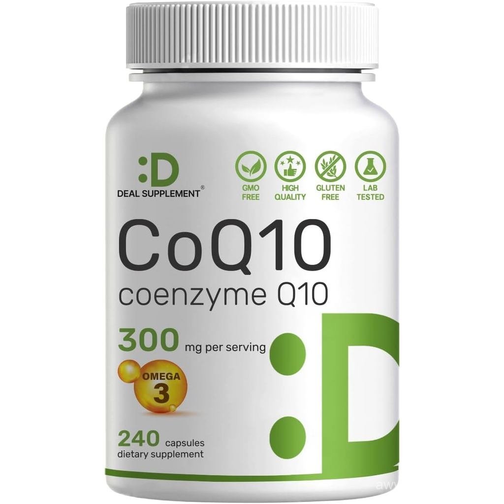 DEAL SUPPLEMENT CoQ10 300mg พร้อม Omega 3 100mg, 240 แคปซูล | สูตรไบโอมีอยู่ โคเอ็นไซม์ คิว10 | รองร