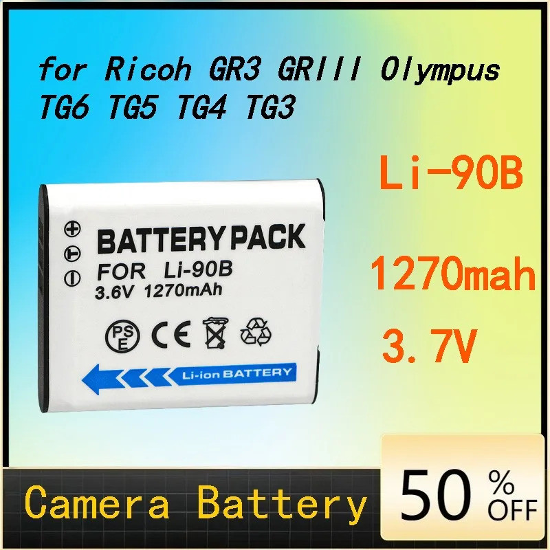 1270mAh DB-110 แบตเตอรี่สําหรับ Ricoh GR3 GRIII, Olympus TG6 TG5 TG4 TG3, สําหรับ LI-90B LI-92B แบตเ