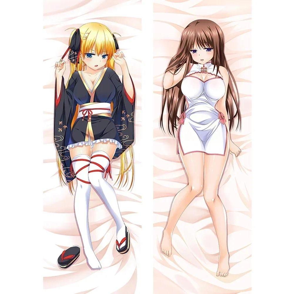 อะนิเมะตกแต่งหมอน Oni Chichi Akitsuki Airi Dakimakura Waifu ปลอกหมอน 2 ด้านพิมพ์กอดเบาะรองนั่งของขวั