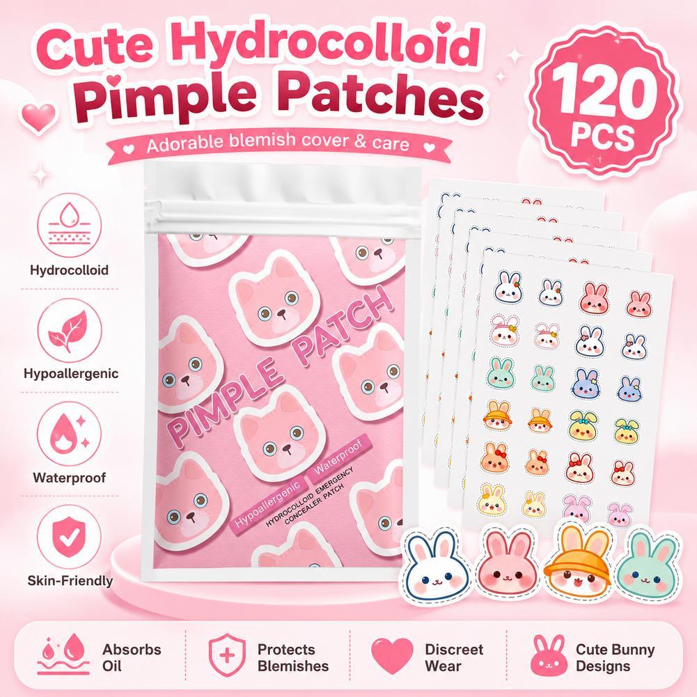 PE 100pcs การ์ตูนแมวที่มีสีสันสิวแพทช์สติกเกอร์สิวสําหรับ Face Blemish Spot Cover