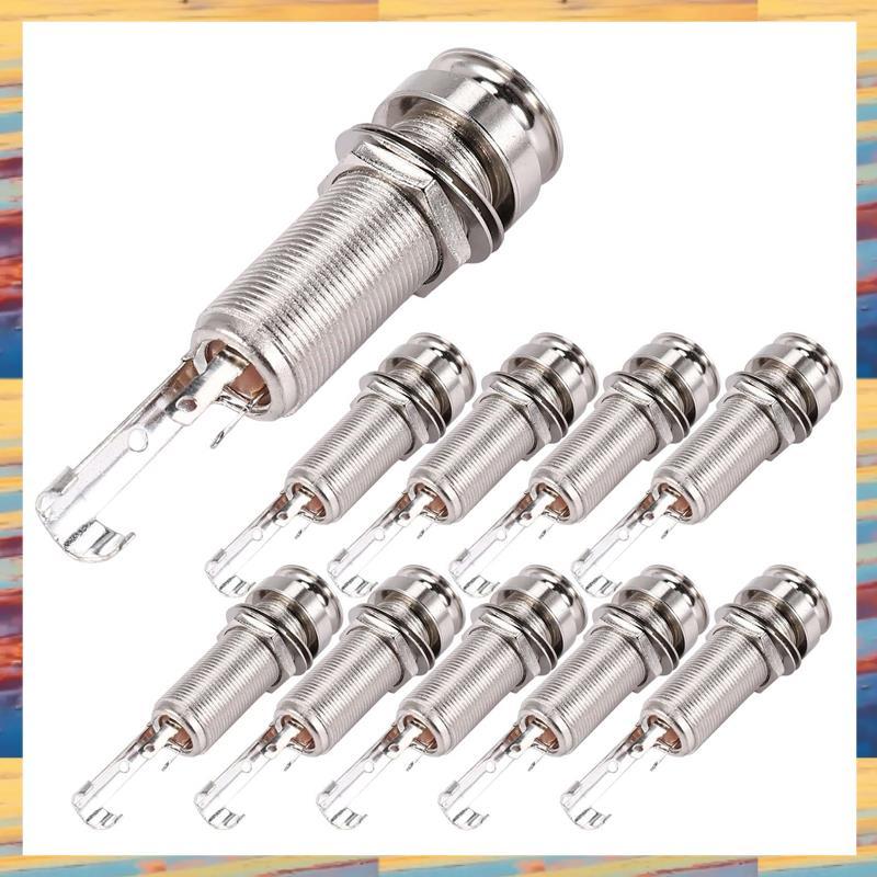 [LMQN] 10PCS Guitar Pickup Endpin Output Jack Strap Lock Chrome