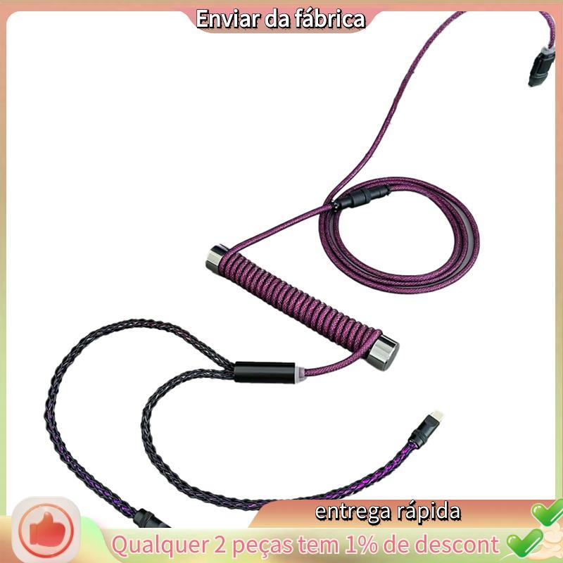 Dual 8K Keyboard Cable Single-Crystal Copper Hollow-Out 8K Magnetic Switch Mouse Cable Purpler