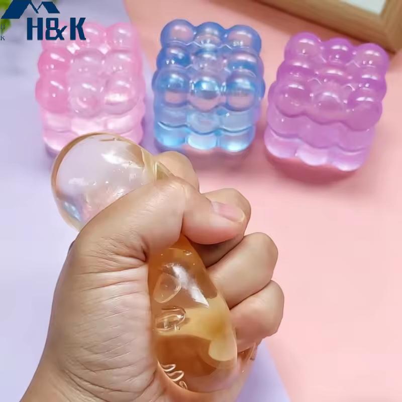 [H&K] Squishy Maltose Fidget Toys Bright Soft Color Cubic Maltose Squeeze Toy Fun Anti-stress Sensor