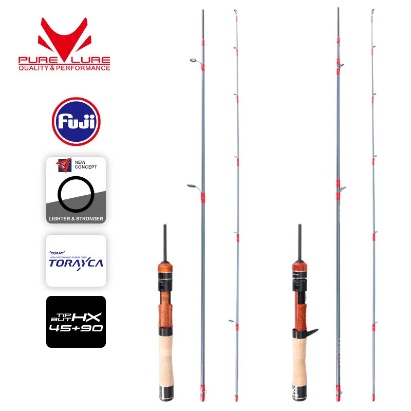 PURELURE TROTA Baitcasting BFS Finesse System UL Spinning Casting Fishing Rod คาร์บอนไฟเบอร์ 3 ชิ้น 