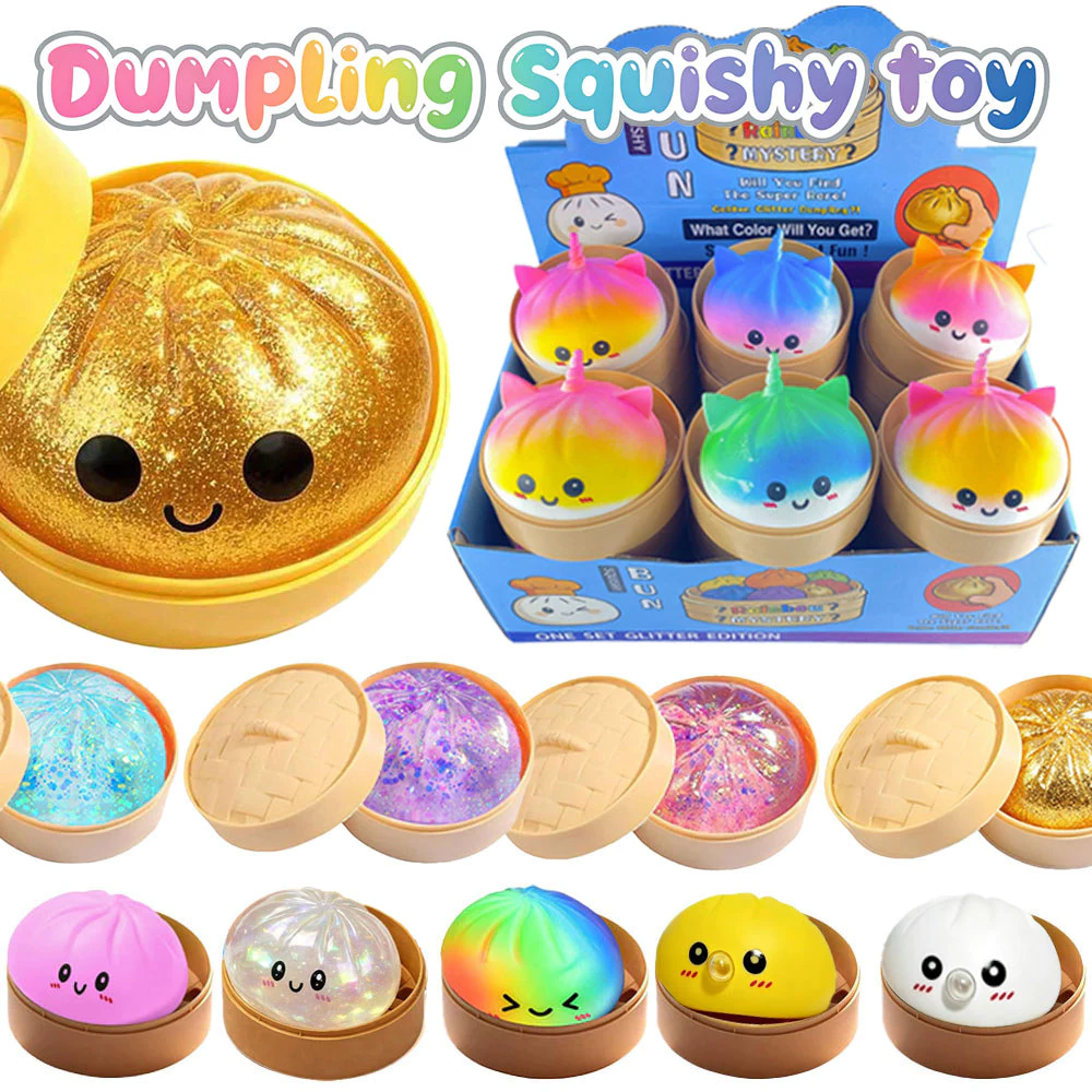 Rainbow Unicorn Dumpling Squishy ของเล่นกล่องตาบอดชุด Novelty Sensory Squeeze ของเล่นของขวัญสําหรับทุกวัย