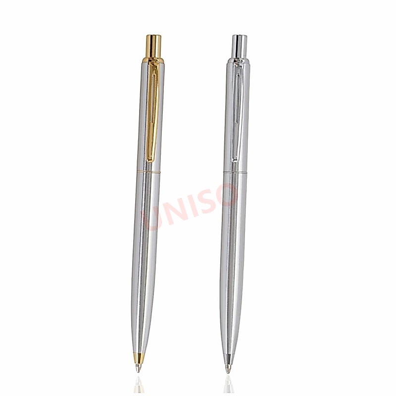 ปากกา ปากกาลูกลื่น ด้ามโลหะ รุ่น 037  ขนาด0.7mm หมึกปากกา เป็นสีน้ำเงิน ทรงสวย แบบกด หัวปากกาแบบลูกลื่น (ราคาต่อด้าม)
