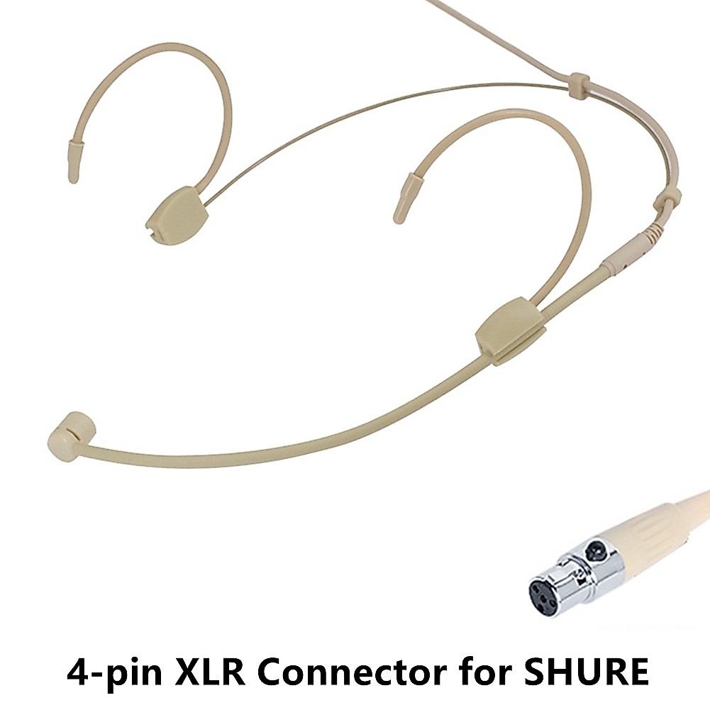 ⭐FiveStars⭐ SHURE 【5Stars-Music】ชุดหูฟังไมโครโฟน Xlr 4-PIN สีเบจ
