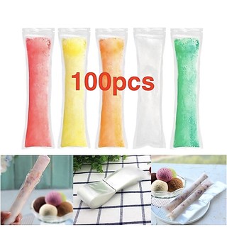 100pcs DIY Ice Popsicle Bag Cream Maker Mold Disposable Ice Pop Mold Freezer Bag for Yogurt Sticks