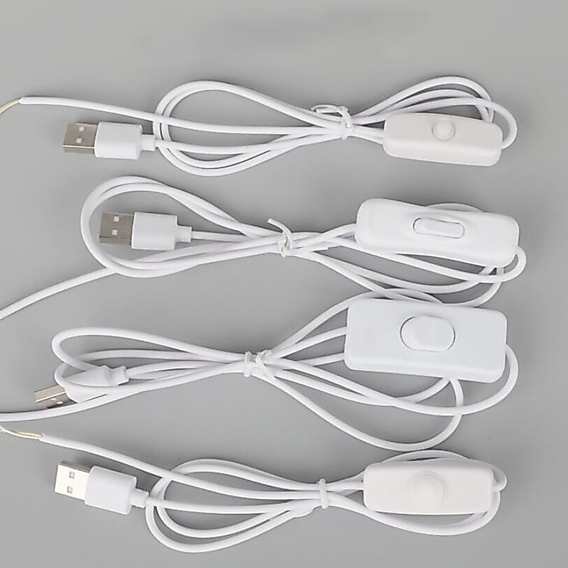Dc 5V USB สายเคเบิล ตัวผู้ 501 303 304 สวิตช์เปิด / ปิด แจ็ค 2Pin DIY พาวเวอร์ซัพพลาย สายหรี่ สําหรับพัดลมแถบ LED