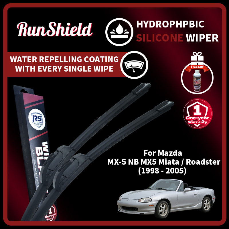 RunShield สําหรับ Mazda MX-5 NB MX5 Miata / Roadster 1998 - 2005 เคลือบไฮโดรโฟบิกซิลิโคนใบปัดน้ําฝนท