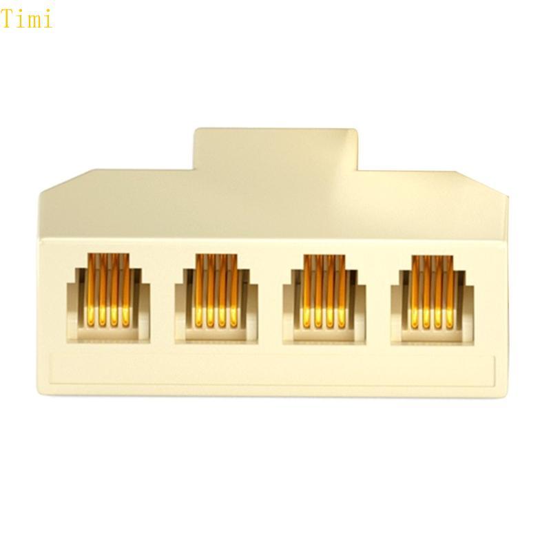 Timi Four Way RJ11 อะแดปเตอร์แยกโทรศัพท์รองรับ 6P4C 6P2C สําหรับการโทรด้วยเสียงที่ชัดเจน