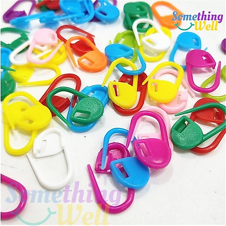 เข็มกลัดกระดุมนักศึกษา (Set 50 ชิ้น) / เข็มกลัดนับหลัก / เข็มกลัดพลาสติกซ่อนปลาย | งานถักไหมพรม