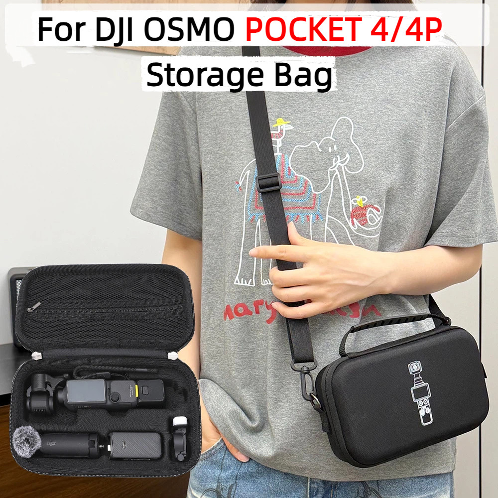 สําหรับกระเป๋าเก็บ DJI OSMO POCKET 4/4PRO/3, กล่องเก็บของ crossbody ไหล่เดียวแบบพกพา, กระเป๋าถือเปลือกแข็ง, อุปกรณ์เสริมกล้อง Pocket 4P